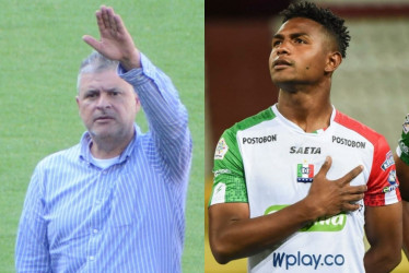 Tulio Mario Castrillón (izq.), expresidente del Once Caldas, vinculado a la investigación por supuesto veto o bloqueo a jugadores, por el caso de Jesús David Marimón (der.).