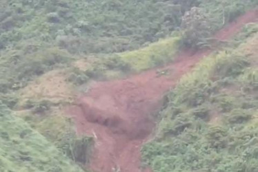 Esta es la zona en donde ocurrió el deslizamiento en Marsella (Risaralda)