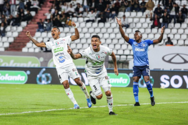 La celebración del gol de Jerson Malagón. 