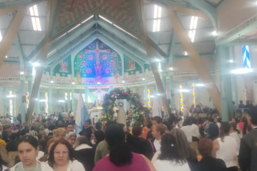 Así se encontraba esta madrugada en Santuario de Nuestra Señora de la Virgen de Fátima en Manizales. 