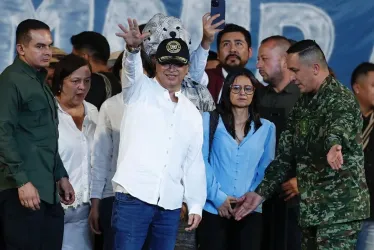 El presidente Gustavo Petro el pasado miércoles en una concentración en apoyo a la consulta popular en la plaza de San Francisco en Cali.