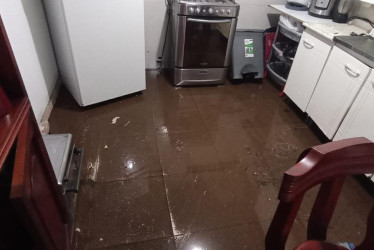 Las casas que se han inundado en el barrio Nogales.