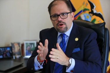El ministro de Interior de Ecuador, John Reimberg, en una fotografía de archivo. Foto | Archivo EFE | LA PATRIA