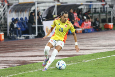 Ella Grace Martínez, atacante de la Selección Colombia Femenina Sub-17 que jugó el Sudamericano de la categoría en Manizales. El equipo ahora se prepara para el Mundial Femenino Sub-17.