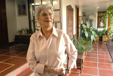 La expresidenta de Nicaragua, Violeta Barrios de Chamorro, durante una entrevista con EFE en Managua (Nicaragua). Barrios de Chamorro es la primera jefa de Estado elegida democráticamente en América. 