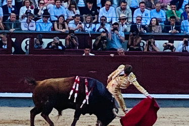 Natural de Borja Jiménez al tercero de la tarde de ayer, al que le cortó una oreja.