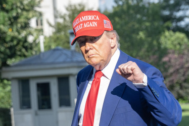 Donald Trump este sábado, llegando a la Casa Blanca.