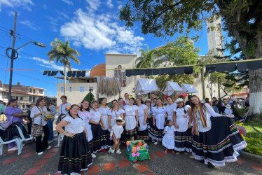 Celebración del Día del Campesino en el Parque de Bolívar de Anserma (Caldas).