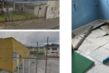 Estas son algunas imágenes que presentó la Secretaría de Infraestructura de Manizales del mal estado del cisco del barrio La Enea.