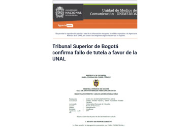 La Universidad Nacional de Colombia podrá mantener la publicación del informe sobre evaluación a entidades sin ánimo de lucro. Así lo determinó el Tribunal Superior de Bogotá.