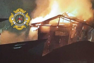 Incendio atendido esta mañana en Manizales.