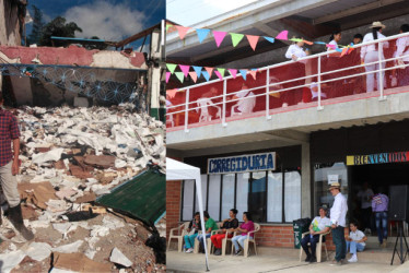 El Frente 47 de las Fac liderado por Elda Neyis Mosquera García, alias Karina, atacó con cilindros bomba el corregimiento de Arboleda (Pensilvania). En la imagen, el banco del pueblo era la Caja Agraria, uno de los objetivos de los guerrilleros. Ahora en el lugar fue construida la Corregiduría, una moderna edificación donde funcionan diferentes dependencias oficiales. 