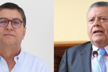 Luis Roberto Rivas, diputado de Caldas, y Juan Carlos Pérez, contralor del Departamento. 