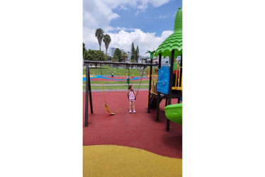 Los niños solo tienen un columpio disponible.