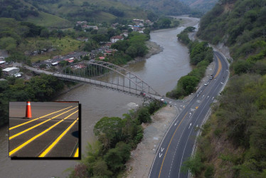 Una obra acerca la solución para frenar accidentes en un punto crítico de la vía Manizales-Medellín. Así ocurrió el bloqueo vial que llevó a la construcción. En la foto, la intersección entre La Felisa y Pacífico Tres.