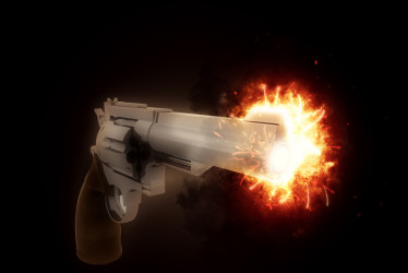 Un pistola con fuego