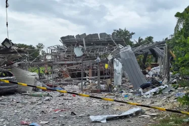 Así quedó la fábrica en Tailandia tras la explosión.