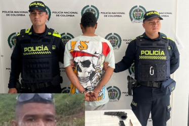 Rosebel García Álvarez, de 41 años y su asesino, Juan Camilo Reyes Morales, detenido en flagrancia. Este último tiene antecedentes por hurto.