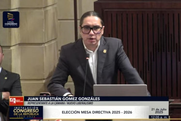 Juan Sebastián Gómez, elegido primer vicepresidente de la Cámara de Representantes.