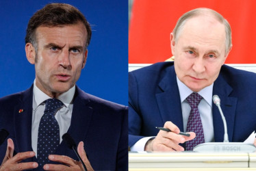 Emmanuel Macron y Vladímir Putin