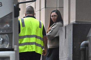 Erin Patterson a la salida del tribunal donde fue hallada culpable.