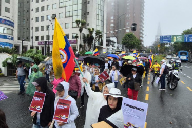 La marcha va camino hacia la Plaza de Bolívar. 