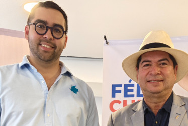 Santiago Barreto, candidato al Senado por el Tolima, y Félix Chica, candidato a la Cámara por Caldas. 