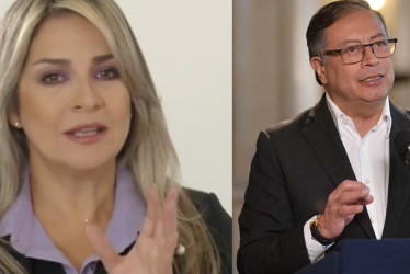 Vicky Dávila y Gustavo Petro.
