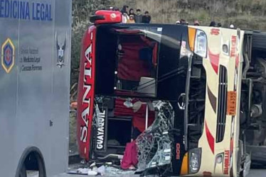 Este es el bus accidentado en Ecuador.