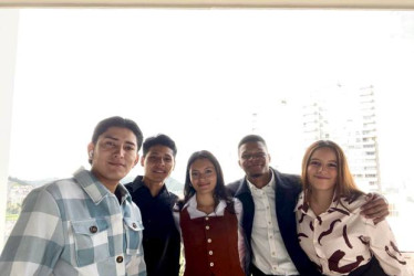 Foto I Cortesía para LA PATRIA  El trabajo lo desarrollaron los estudiantes de administración de empresas de la U. Nacional en la capital de Caldas Carlos Daniel Castañeda, Danilo Julio Julio, Laura Martínez Valencia, Stefhania Rodríguez Rodríguez y Lucas Javier Ruiz Sáenz.