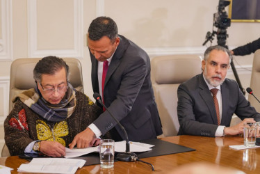 El presidente, Gustavo Petro, durante el Consejo de Ministros.