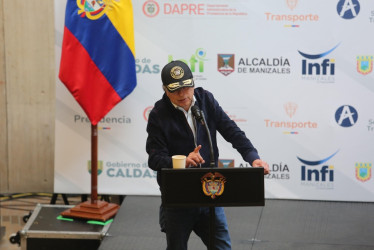 Gustavo Petro este lunes (25 de agosto) en Manizales.