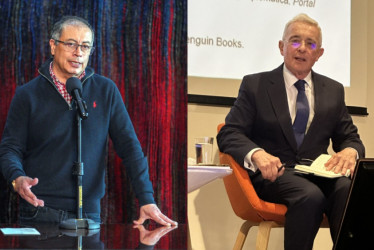 Gustavo Petro, presidente de la República, y Álvaro Uribe, exmandatario.