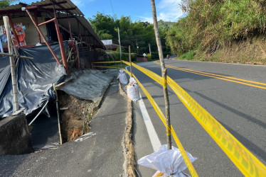 El punto de la vereda Tabla Roja afectada en la Troncal de Occidente.