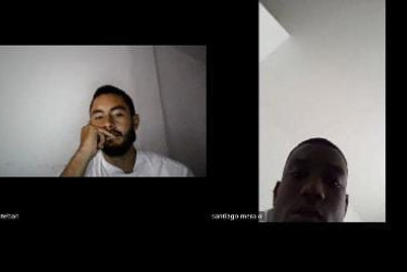 Guy Esteban García Jiménez y Santiago Mera Orejuela en la audiencia.