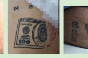 Los tatuajes del fallecido.