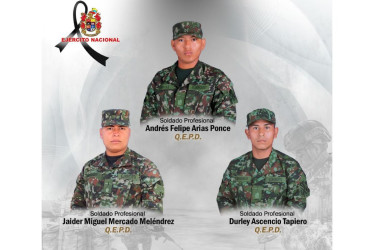 Durley Ascencio Tapiero, Andrés Felipe Arias Ponce y Jaider Miguel Mercado Meléndez.
