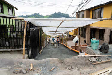 Avanzan las obras en el barrio La Enea. 