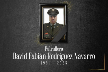El patrullero David Fabián Rodríguez Navarro, de 34 años, fue asesinado por las disidencias de las Farc en el Cauca.