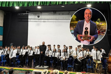 Integrantes de la Banda Sinfónica de la Institución Educativa Marino Gómez Estrada, de Aguadas.