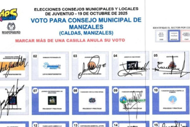Según la página web de la Registraduría Nacional del Estado Civil en Manizales cuenta con 28 agrupaciones políticas inscritas para participar en las elecciones de los Consejos Municipales de Juventud.