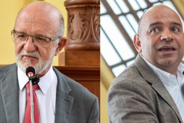 Henry Gutiérrez, gobernador de Caldas, y Luis Alberto Giraldo, diputado del Nuevo Liberalismo. 