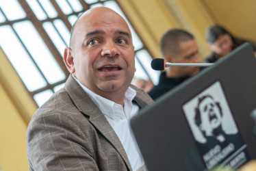 Luis Alberto Giraldo, diputado de Caldas por el Partido Nuevo liberalismo, durante una intervención en la Asamblea. 