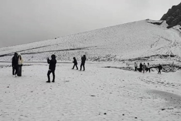 Granizada en el volcán Nevado del Ruiz