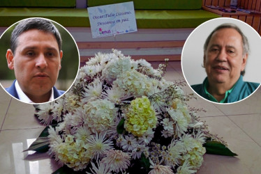 Mauricio Lizcano (izq.), precandidato presidencial, denunció una amenaza en su sede de campaña en Manizales contra él y su padre, Óscar Tulio Lizcano. 