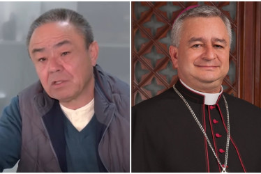 El padre Julio César Quintero (izq.) y monseñor José Libardo Garcés fueron compañeros en el Seminario Mayor de Manizales.