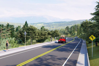 La vía entre Manizales y Santágueda recibirá una inversión de $15 mil 179 millones. Se busca ampliarla, repavimentarla y corregir curvas. En la foto, el render de lo que se busca construir en este tramo.