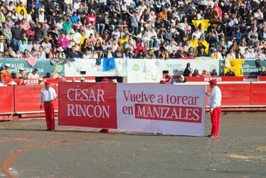 Al final del paseíllo de la corrida de la Feria de Toros y Ciudad, Cormanizales anunció que para la temporada 2026 estará de nuevo en ruedo de Manizales el maestro César Rincón.