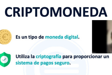 Descripción de criptomoneda. Arriba, a la derecha, el imputado. Foto de www.economipedia.com