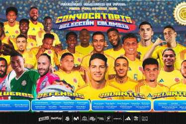 La lista de jugadores convocados de la Selección Colombia para amistosos frente a México y Canadá